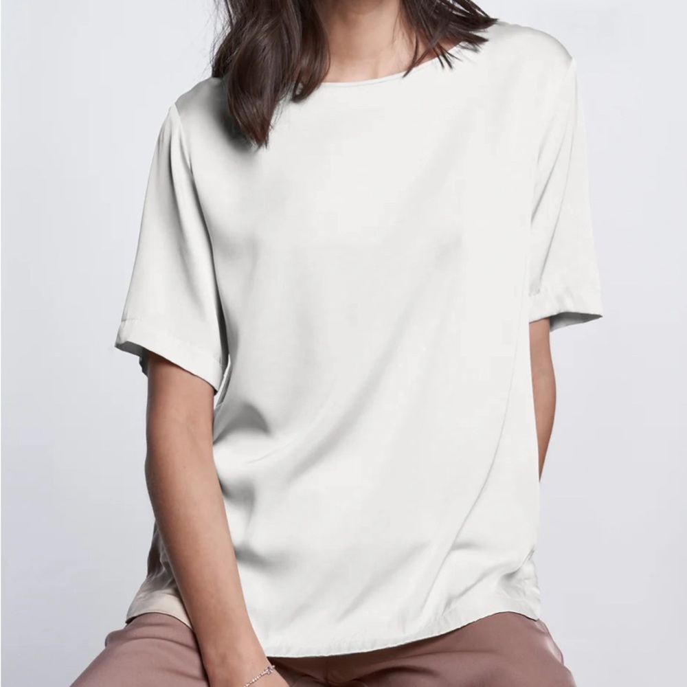 Nouvelle Silk95Five Berlin T Top in Cream White